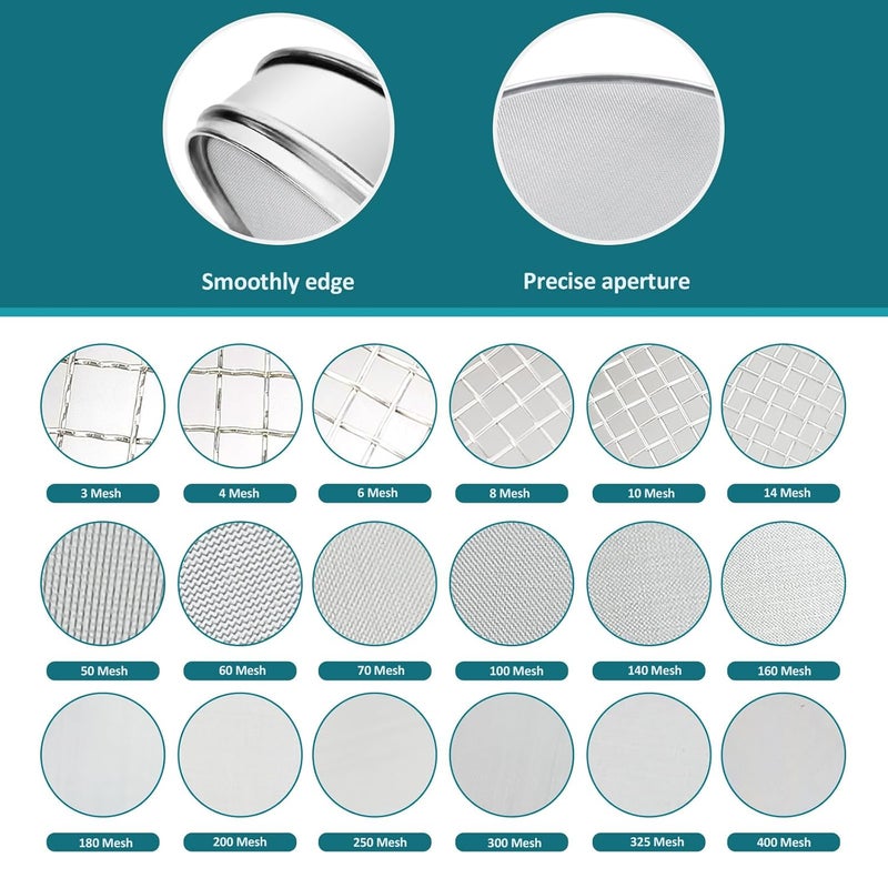 LVDALAB 304 Stainless Steel Lab Sieve Screen Mesh, 40 Mesh (0.45mm) Aperture Test Sieve, 15.75''(40cm) Diameter Economy Standard Analysis Sample Test Sieves for Industrial Laboratory Homes - Image 3